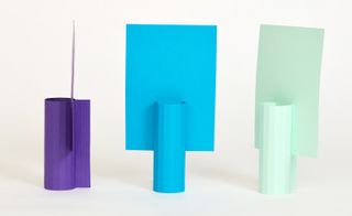 Artwork showing colourful paper 3D designs