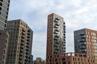 A group of new-build apartment buildings in Tottenham