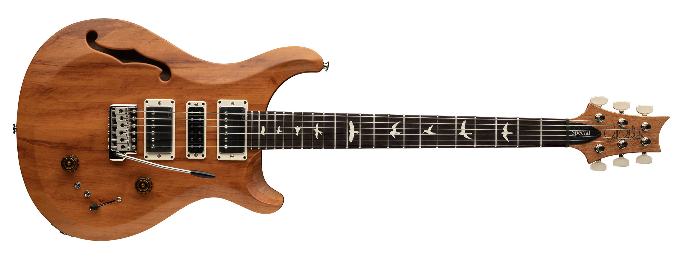 PRS S2 Special Semi-Hollow Reclaimed: limited to 700 instruments worldwide, this versatile high-end semi is made from tone woods salvaged from a hurricane and old Brazilian farmhouses.