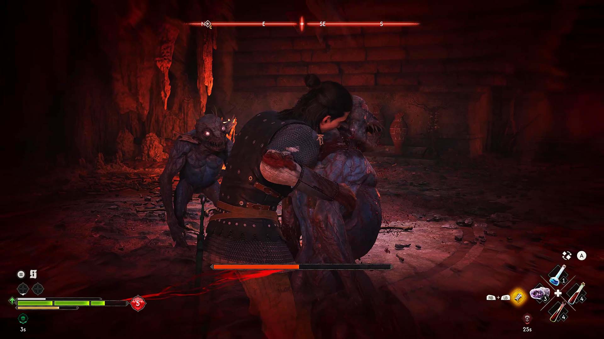 Coen feeds on a Kobold mid-fight in The Blood of Dawnwalker