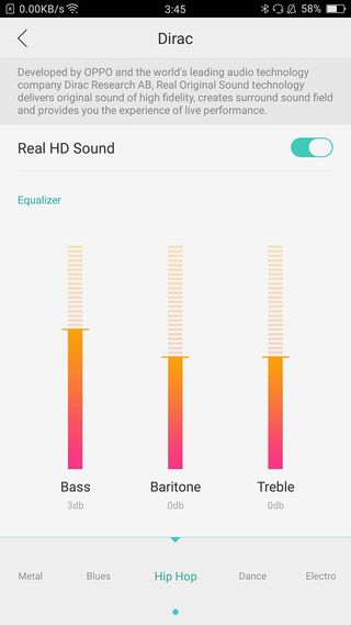 Set your equalizer levels in the Dirac HD audio settings