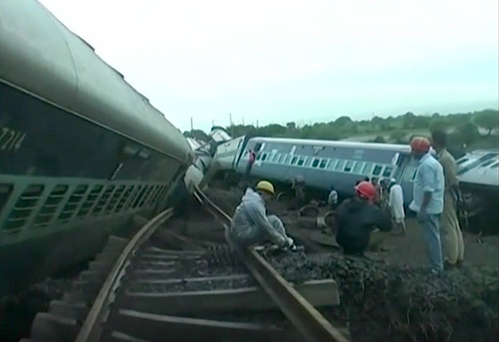 Two trains derailed moments apart in India on Tuesday night