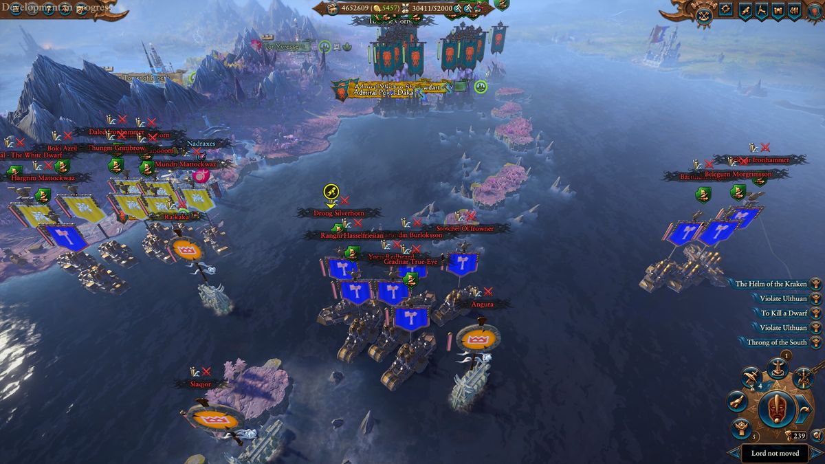 Black Arks being chased by Dwarfs