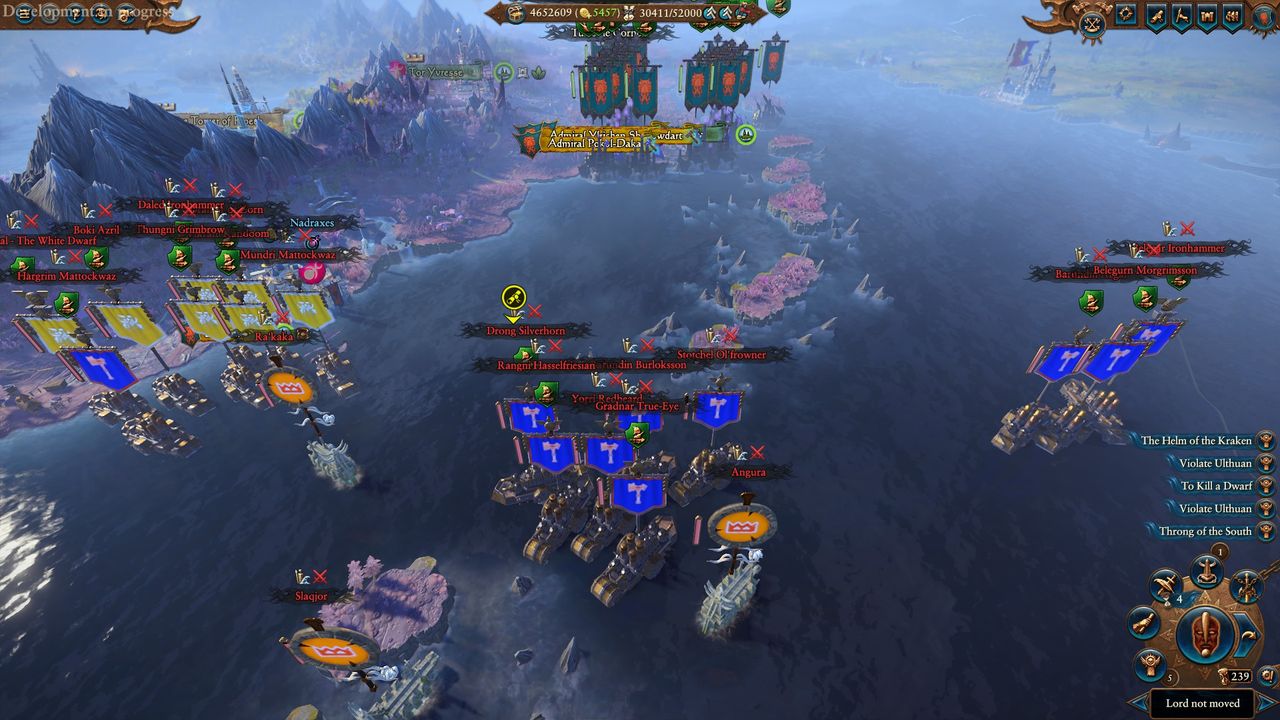 Black Arks being chased by Dwarfs
