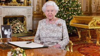 london, united kingdom december 24 queen elizabeth ii poses for a photo after she recorded her annual christmas day message, in the white drawing room at buckingham palace in a picture released on december 24, 2018 in london, united kingdom photo by john stillwell wpa poolgetty images