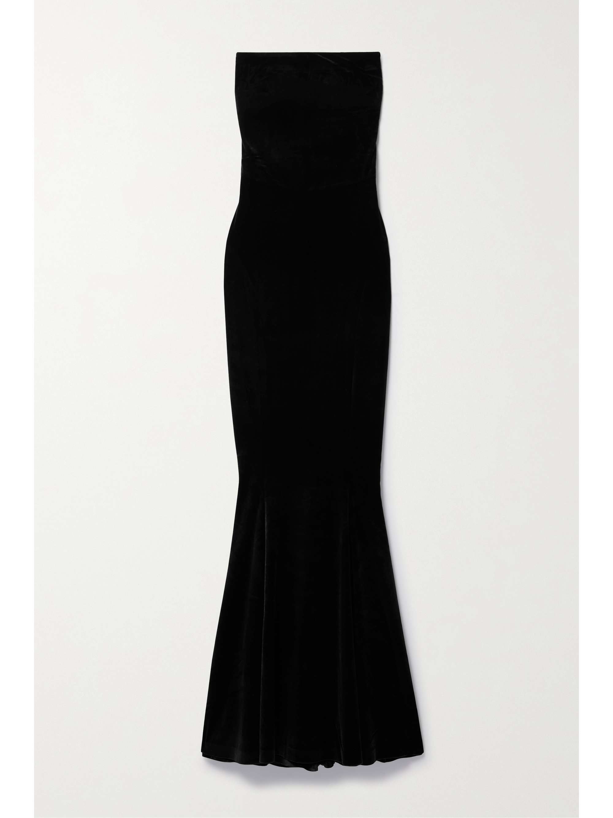 NORMA KAMALI, Strapless Velvet Maxi Dress