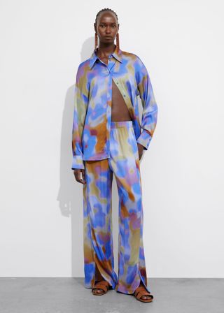 Printed Satin Trousers