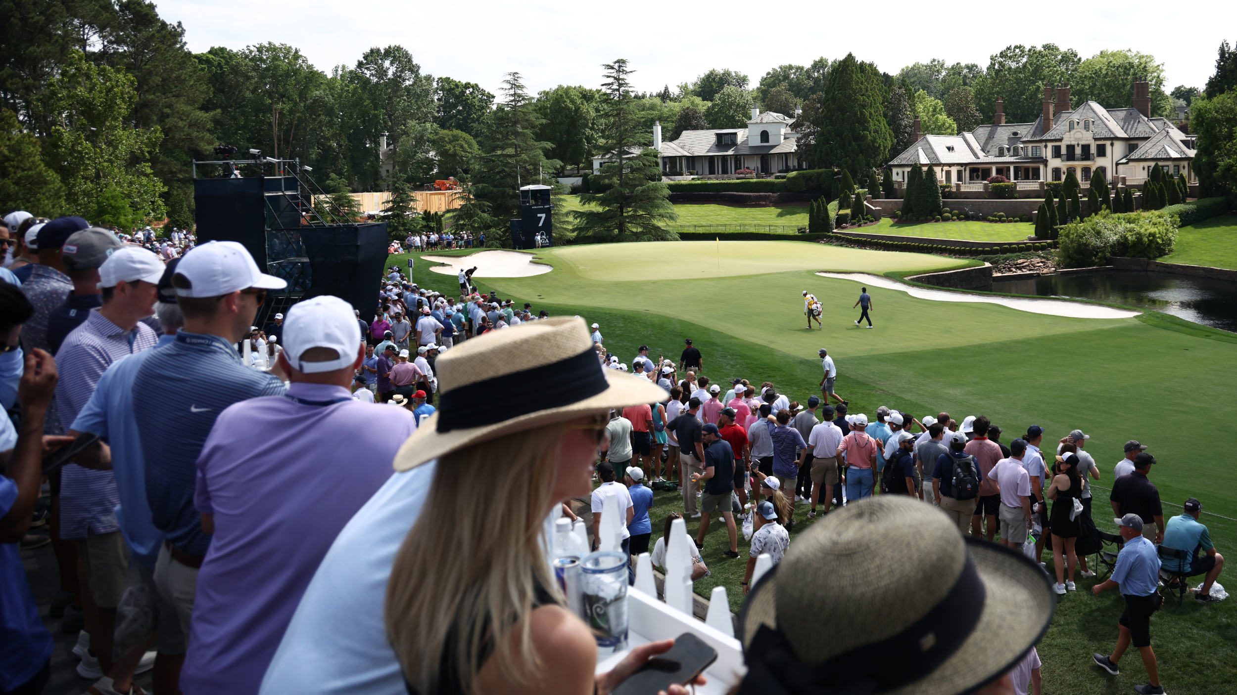 Fans watch the PGA Championship 
