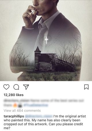 Uncredited use of the True Detective-inspired image on Instagram