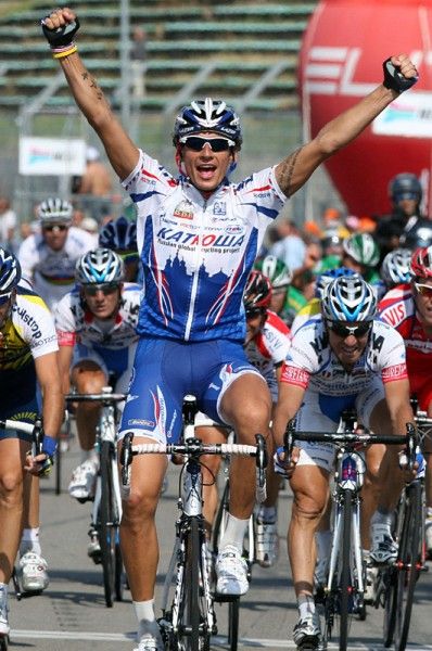 Filippo Pozzato (Katusha) wins the Italian Championships.