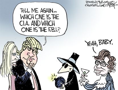 Political cartoon U.S. Donald Trump Kellyanne Conway