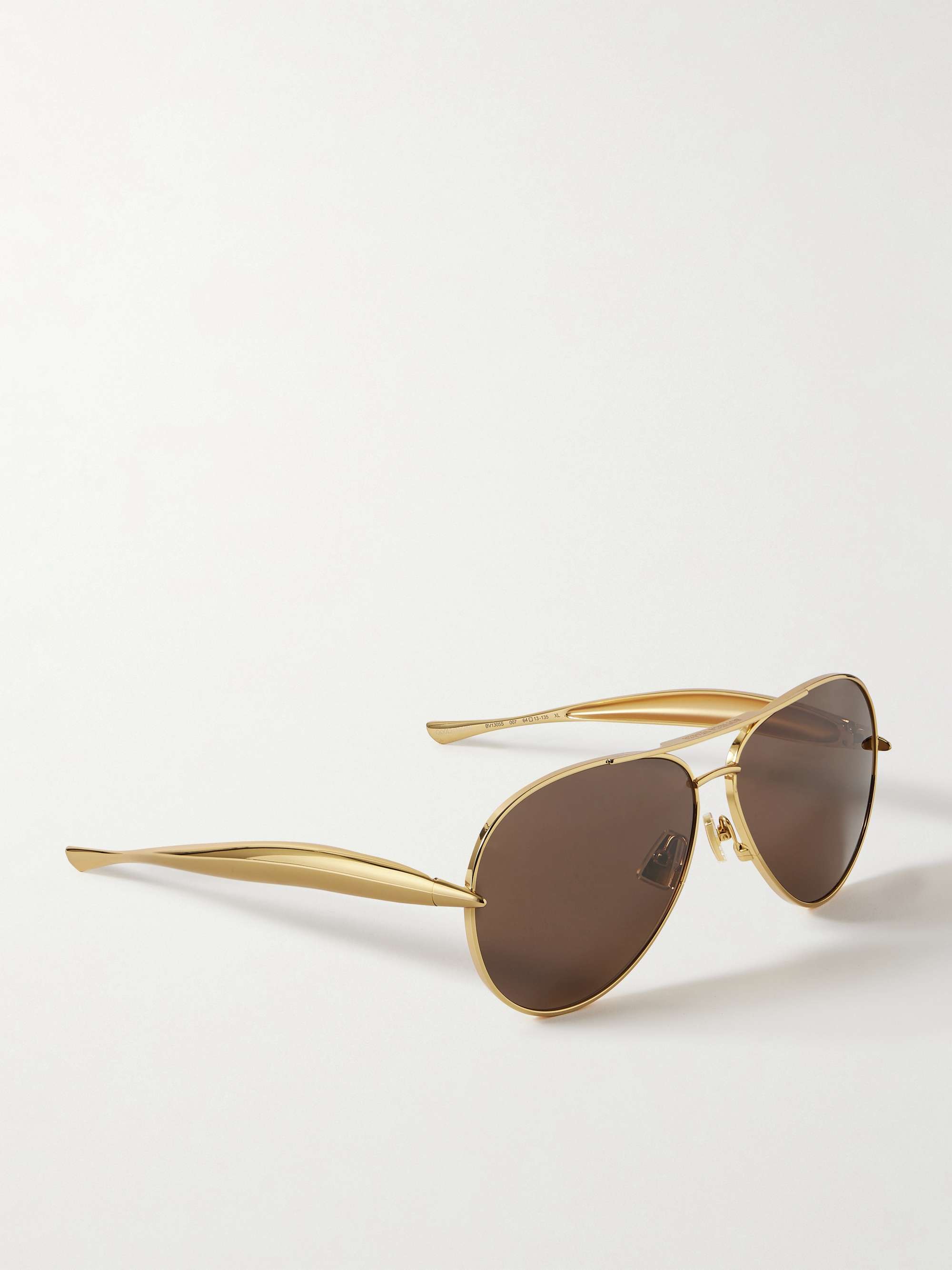 Sardine Aviator-Style Gold-Tone Sunglasses