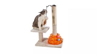 PEEKAB cat scratching post with cat tracks