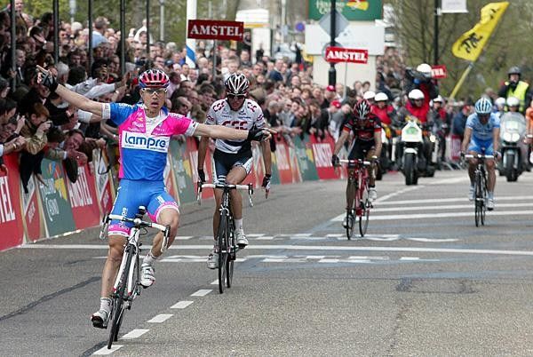 Cunego celebrates a great win.