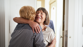 Women hugging