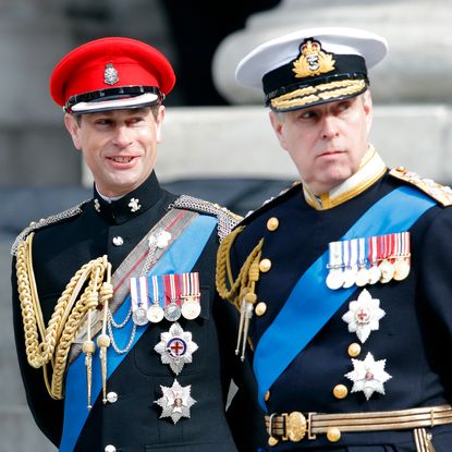 Prince Edward and ex-Prince Andrew wear military uniforms