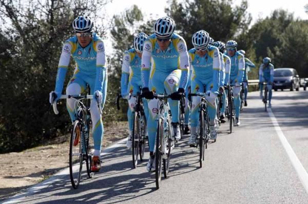 Astana training in Spain