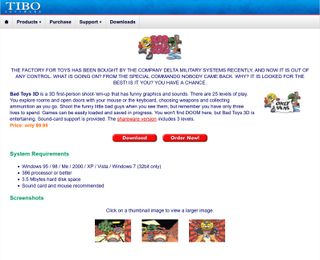 An image depicting the Bad Toys website