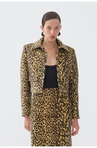 Leopard Print Crop Jacket