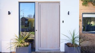 grey stained contemporary front door