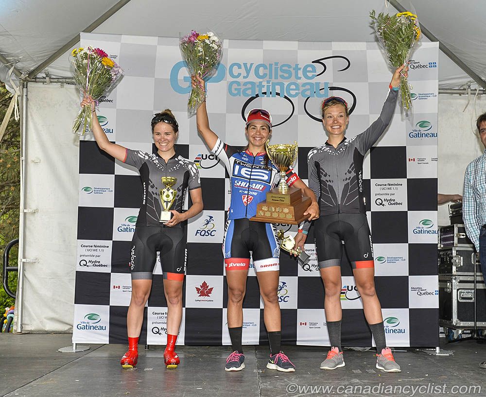 The podium of Karol-Ann Canuel, Carmen Small and Tayler Wiles