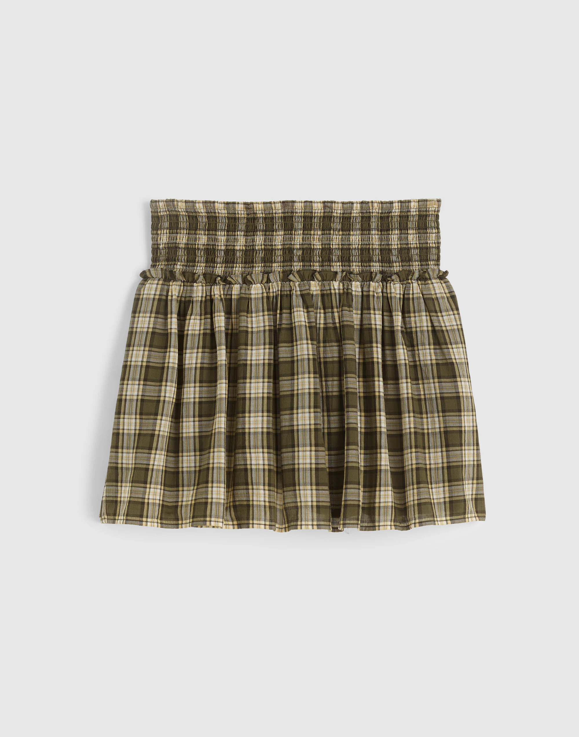 Smocked-Waist Mini Skirt in 100% Cotton
