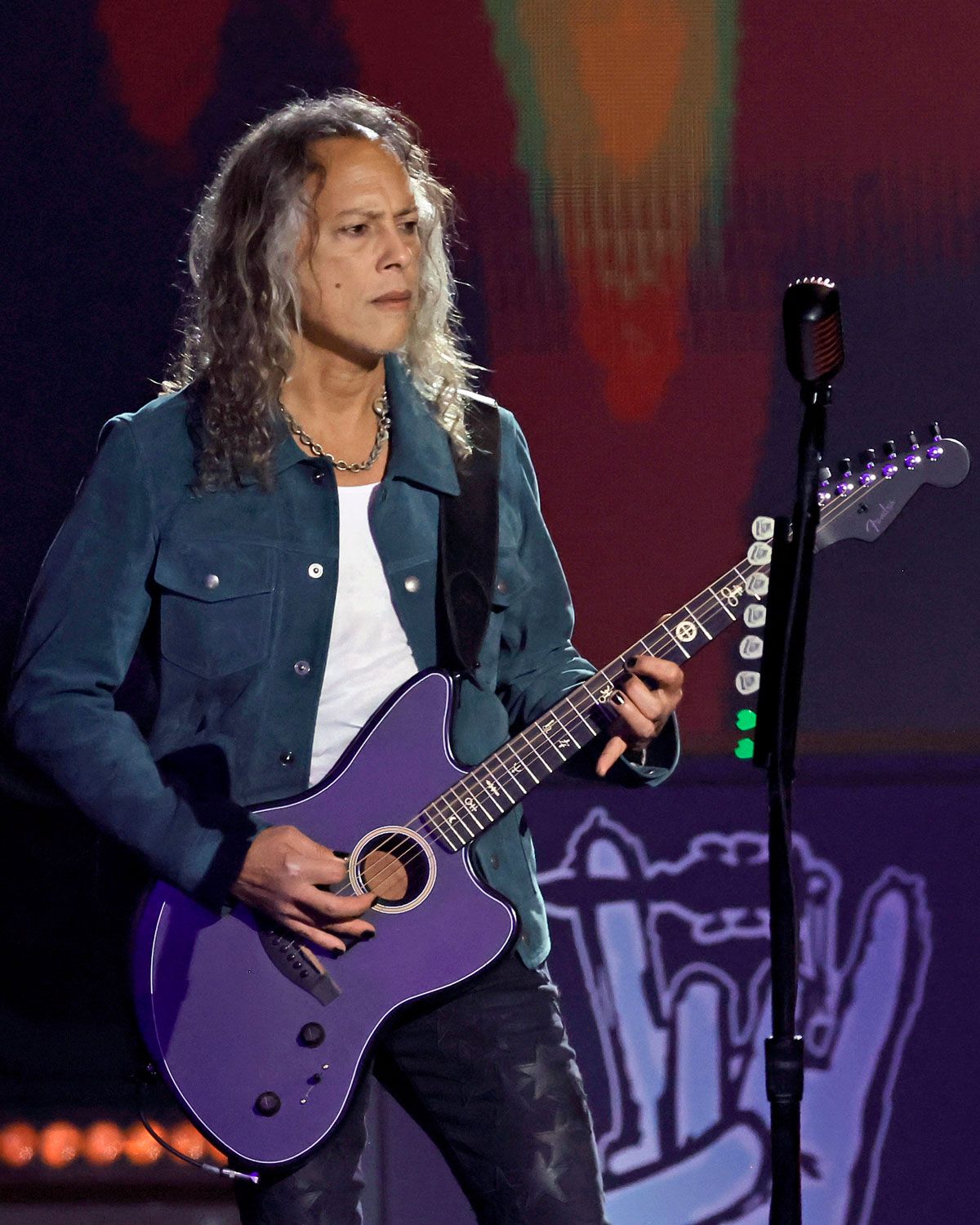 Kirk Hammett of Metallica performs onstage as Metallica Presents: The Helping Hands Concert (Paramount+) at Microsoft Theater on December 16, 2022 in Los Angeles, California.