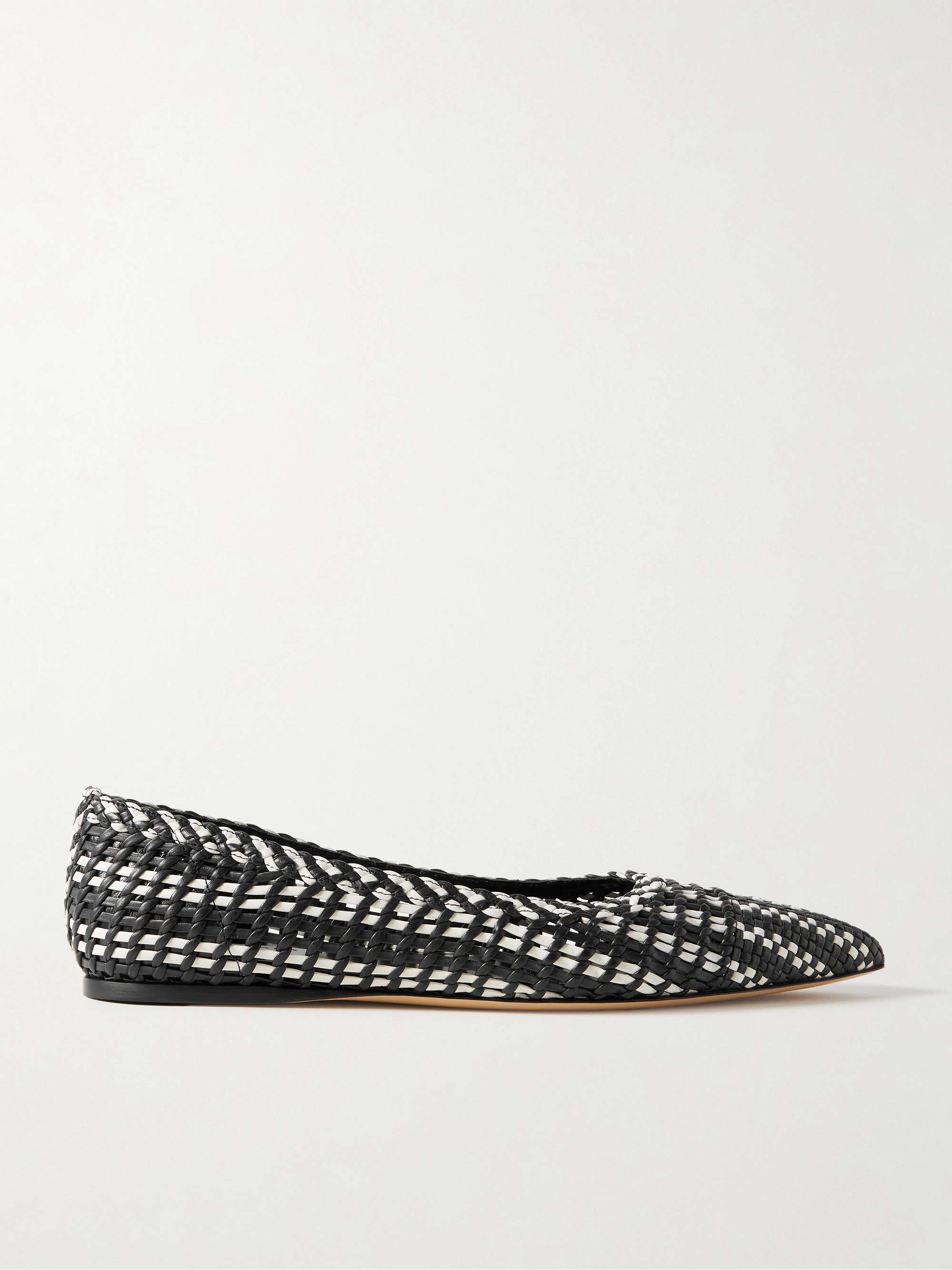Aurora Two-Tone Woven Leather Ballet Flats
