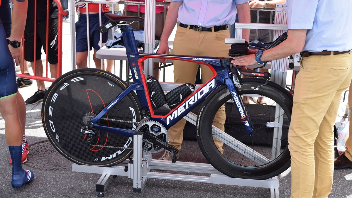 Vincenzo Nibali's Merida Warp time trial bike for the Criterium du Dauphine prologue