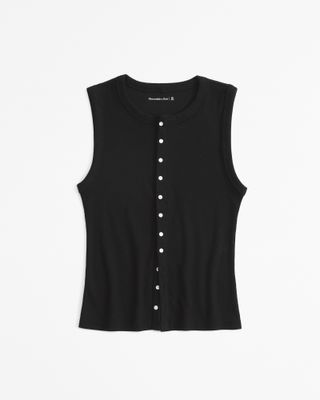 abercrombie, Rib Crew Button-Up Top