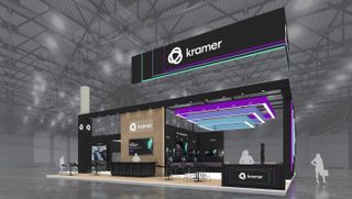 The Kramer ISE 2025 booth mockup.