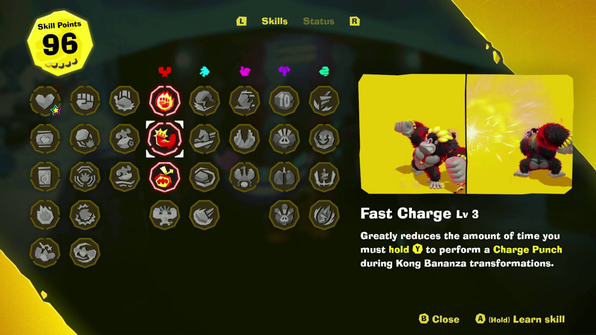Donkey Kong Bananza skills and upgrades for Kong Bananza