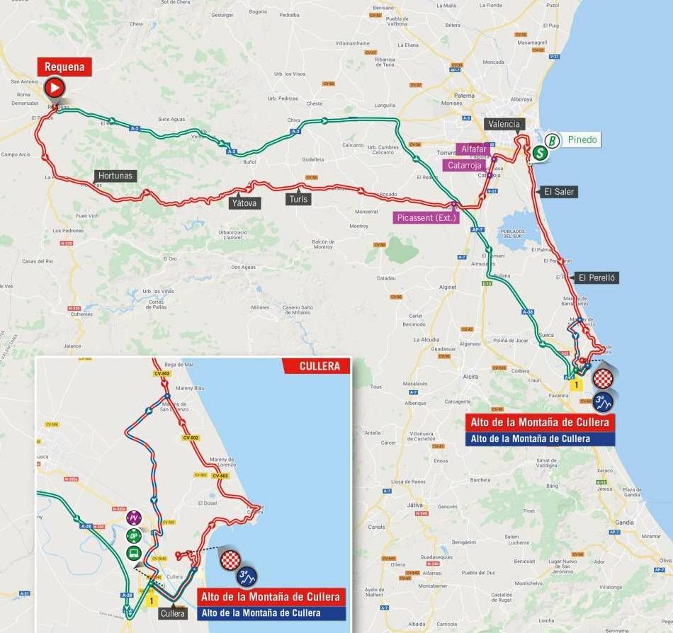 Stage 6 map of 2021 Vuelta a Espa&ntilde;a