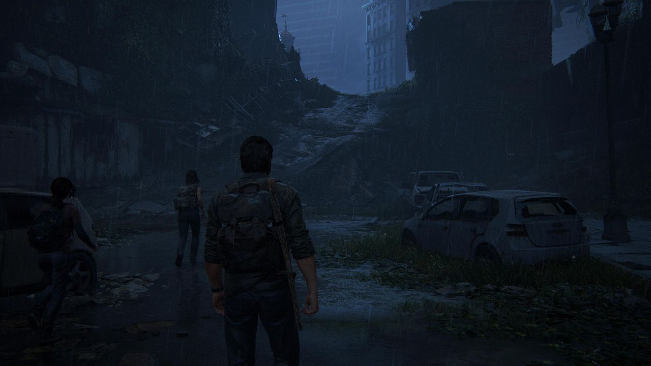 The Last of Us Part 1 Joel and Tess in the rain