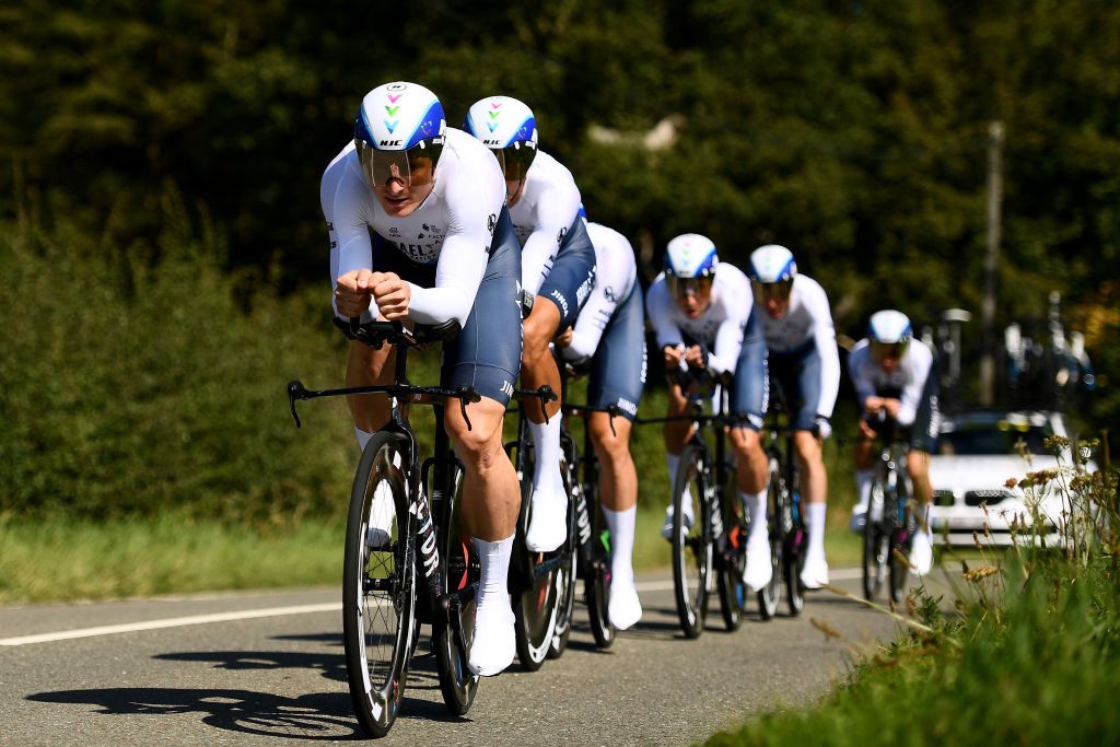 Andre Greipel leads Israel Start-Up Nation in the Tour of Britain TTT