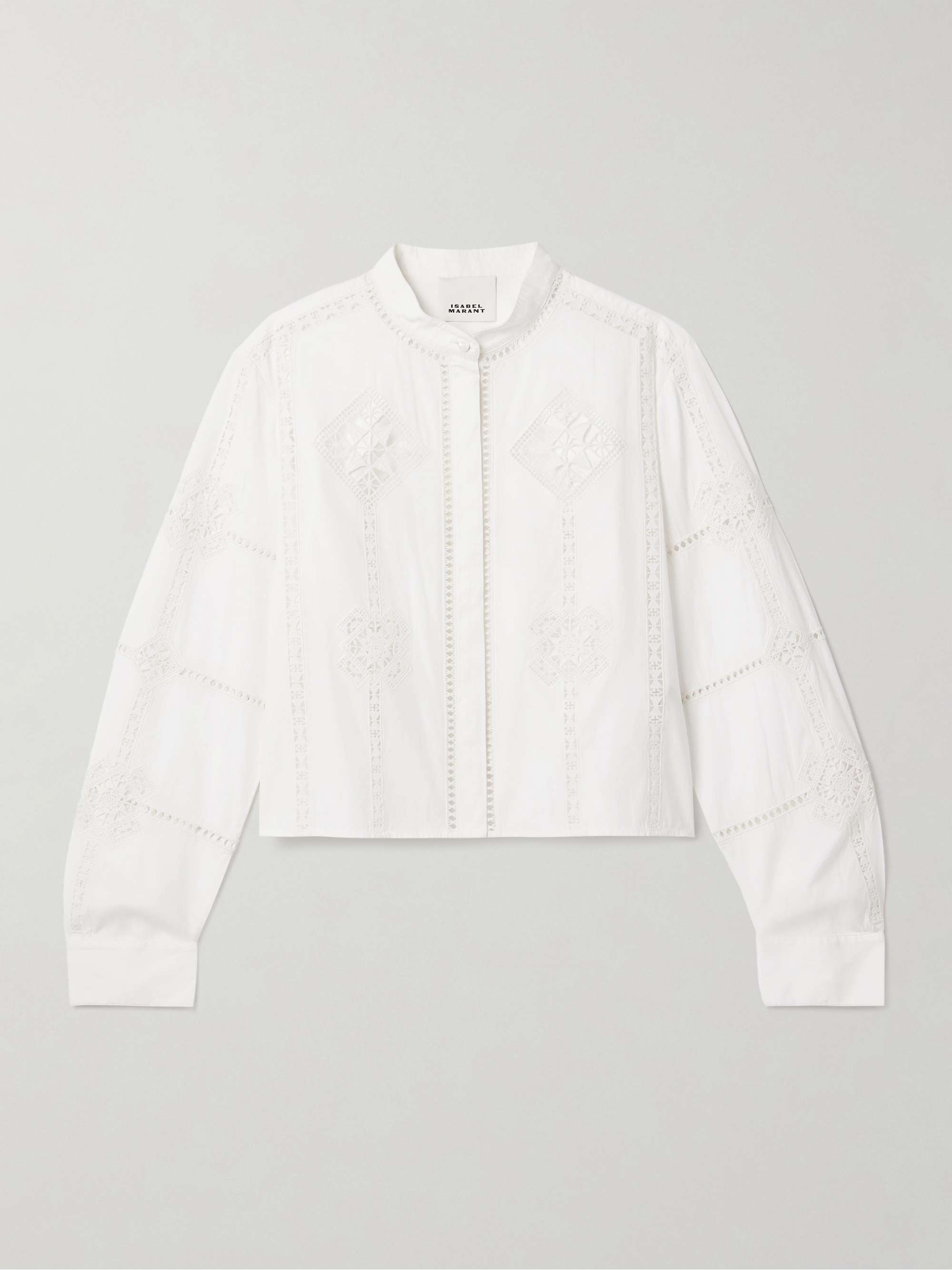 Serena Crochet-Trimmed Cotton-Poplin Shirt