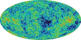 This map of the sky shows light from the cosmic microwave background (CMB), or light left over from the initial expansion of the universe. The colors indicate temperature variations in the CMB.