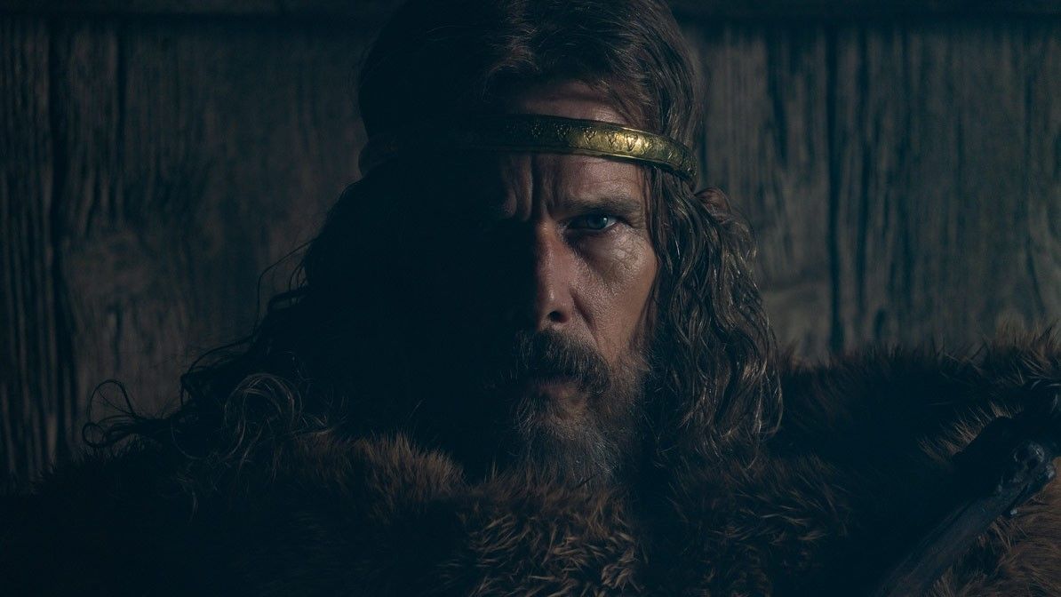 Ethan Hawke wearing a crown in The Northman