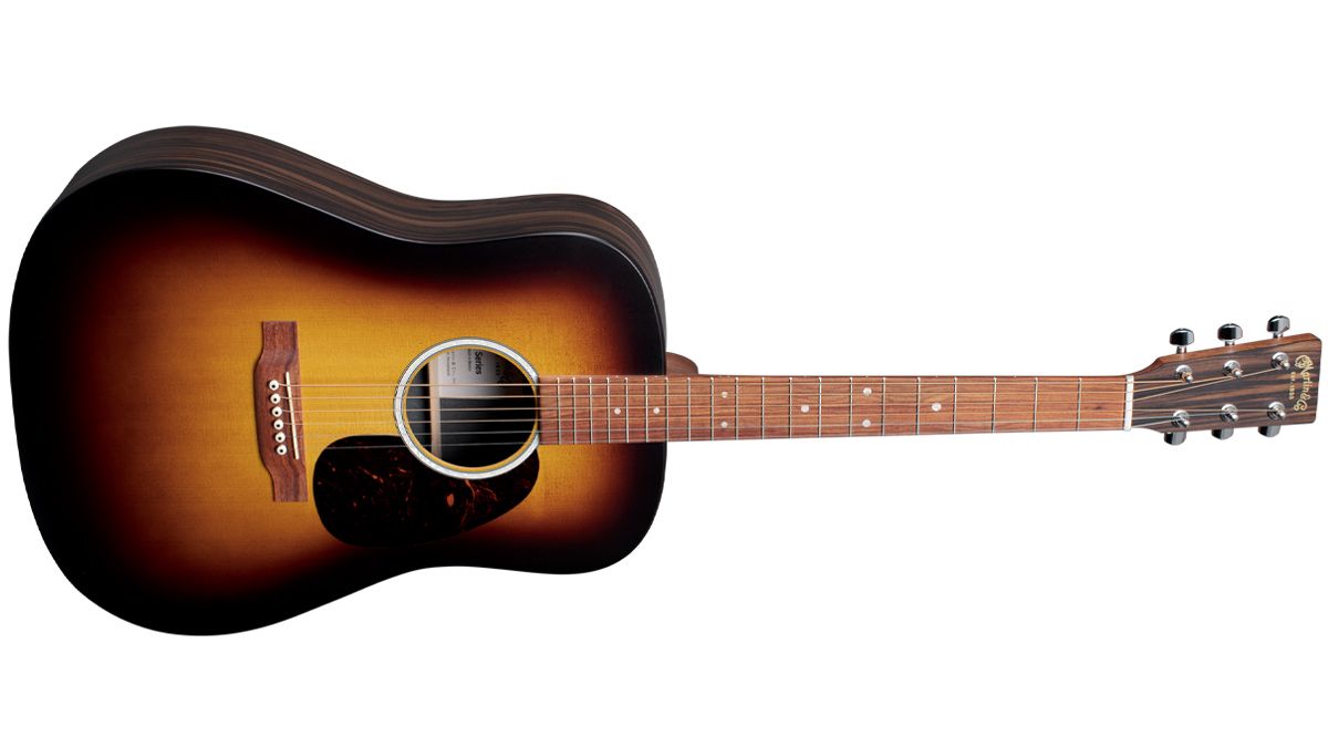 Martin DX-2E Burst with Macassar HPL back and sides, solid Sitka top. Price $799
