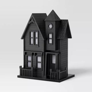 Large Haunted House Figurine Black