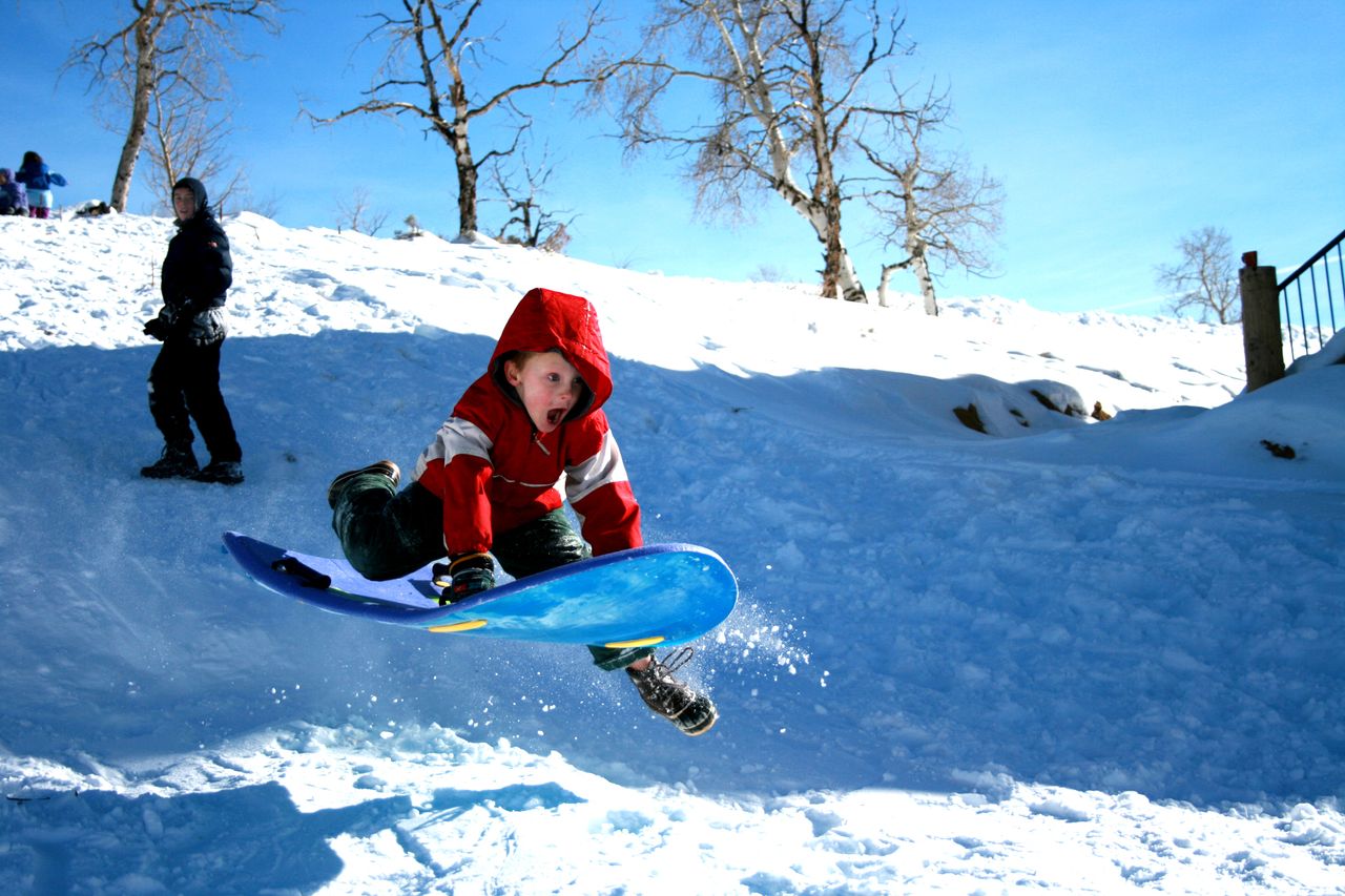 Sledding.