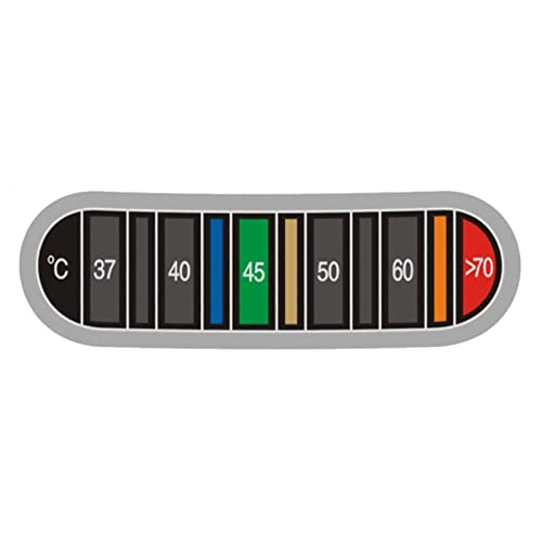 Stick on Thermometer Strip, Adhesive Thermometer Temperature Sticker for Coffee Cup, Waterproof Reusable Color Change Band for Water Temperature