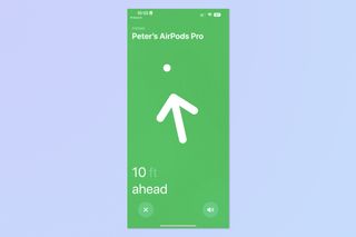 A screenshot showing the steps required to use Find My AirPods