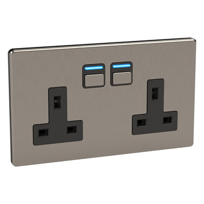 brushed chrome smart socket