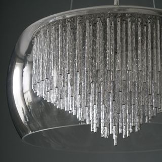 chandelier with glass cover and grey background