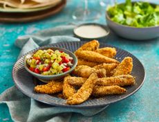 Air fryer chicken goujons with pineapple