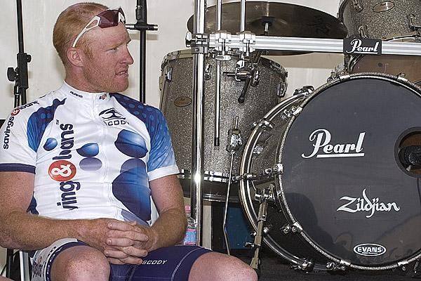 Up-beat: Race winner Joel Pearson's (Savings and Loans) heartbeat had slowed down on the podium after it would have been banging like a drum in the sprint to the line.