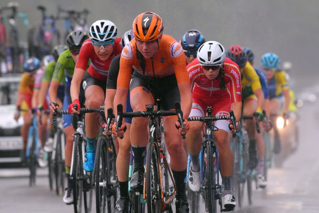PLOUAY FRANCE AUGUST 27 Vita Heine of Norway Chantal Van Den Broek Blaak of The Netherlands during the 26th UEC Road European Championships 2020 Womens Elite Road Race a 1092km race from Plouay to Plouay GrandPrixPlouay GPPlouay on August 27 2020 in Plouay France Photo by Luc ClaessenGetty Images