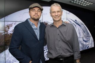 Leonardo DiCaprio with the late astronaut Piers Sellers during the production of "Beyond the Flood" for National Geographic.