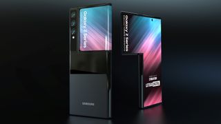 Samsung foldable phone concept with a sideways folding screen
